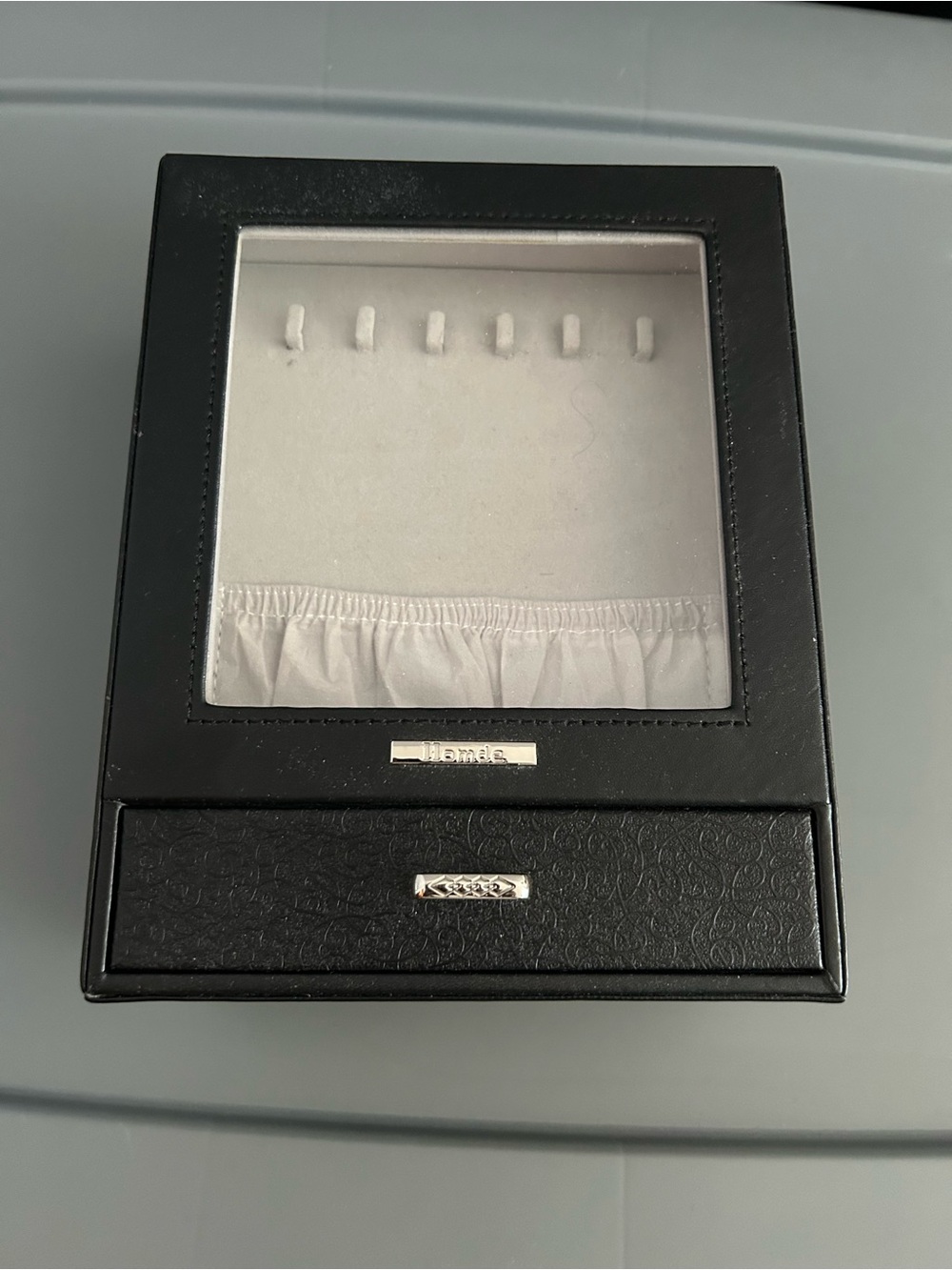 Men's Black Watch and Bracelet Organizer Case with Clear Display (unisex )